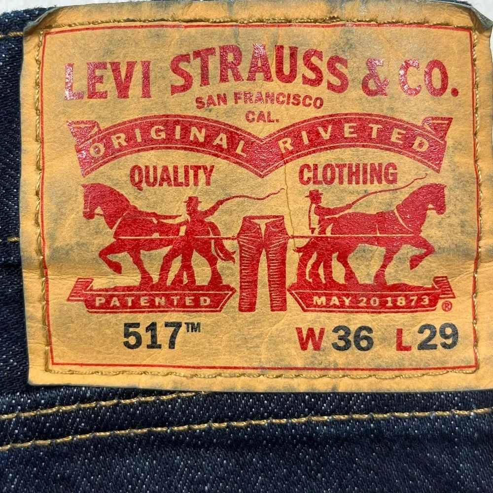 Levi's 517 Bootcut Jeans Mens 36x29 Dark Wash Indigo Western Denim Classic
